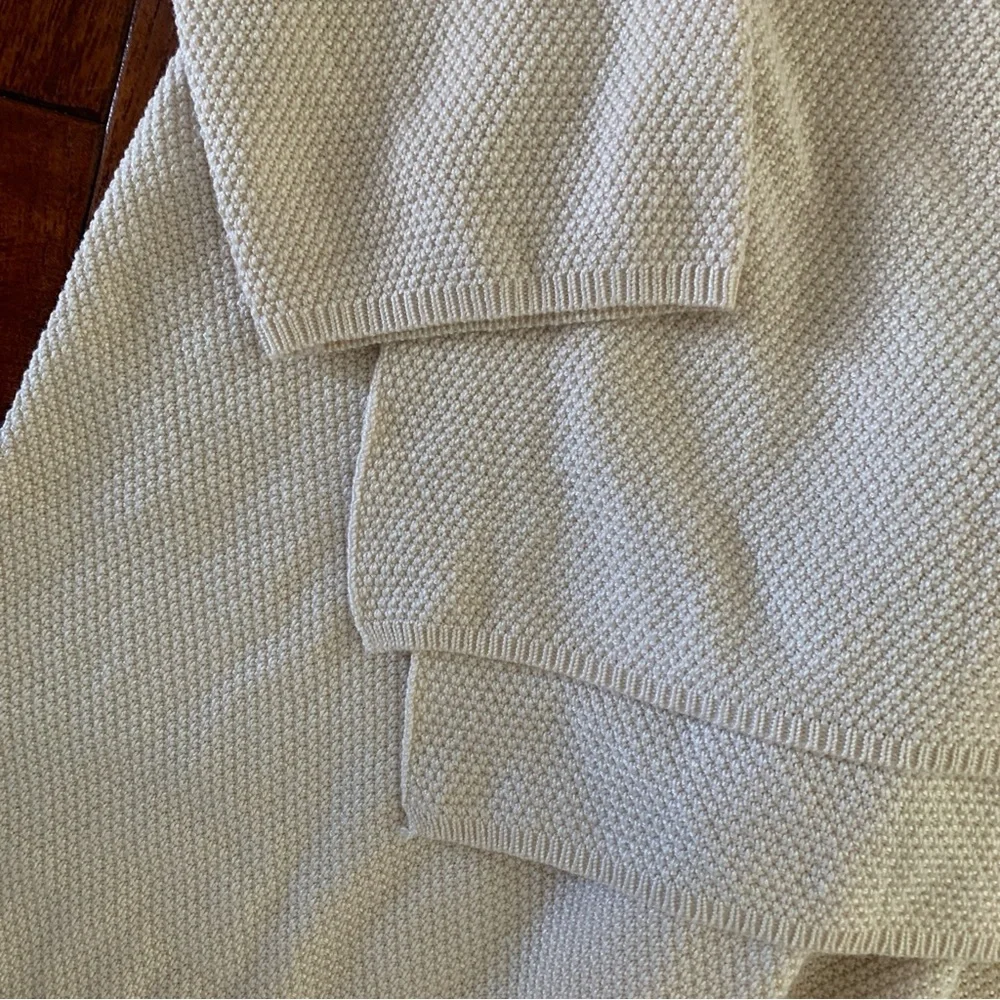LILLUSORY Cream Knit 2 Piece Lounge Set Size M Henley Top Pants Oversize Slouchy